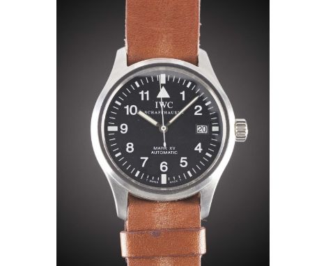 A GENTLEMAN'S STAINLESS STEEL IWC FLIEGERUHR MARK XV AUTOMATIC WRIST WATCHCIRCA 2000s, REF. 3253Movement: 21J, automatic, cal