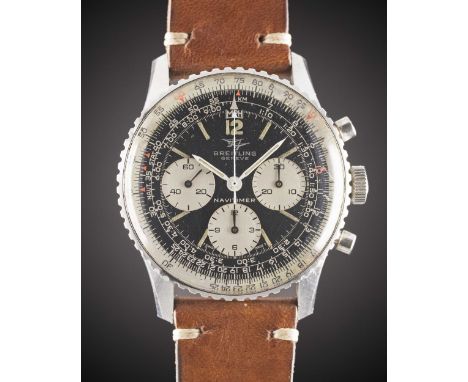 A GENTLEMAN'S STAINLESS STEEL BREITLING NAVITIMER CHRONOGRAPH WRIST WATCHCIRCA 1970, REF. 806 "BIG SUBS"Movement: 17J, manual