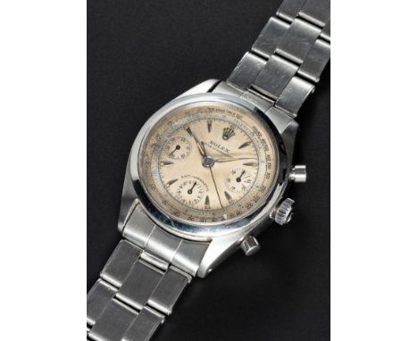 A RARE GENTLEMAN'S STAINLESS STEEL ROLEX OYSTER CHRONOGRAPH "PRE DAYTONA" BRACELET WATCHCIRCA 1965, REF. 6234&nbsp;Movement:&