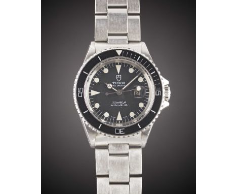 A LADIES STAINLESS STEEL ROLEX TUDOR PRINCE OYSTERDATE MINI SUB BRACELET WATCHCIRCA 1988, REF. 94400 WITH BLACK DIAL & BEZELM