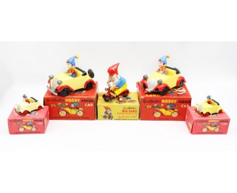 Noddy: A collection of Enid Blyton's Noddy figures to comprise: two Morestone Noddy and his Car (reproduction boxes), Moresto