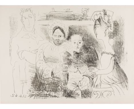 Picasso, Pablo(1881 - 1973)Portrait de famille, homme aux bras croisés, 1962LithografieDatiert in der PlattePlattengröße: 51 