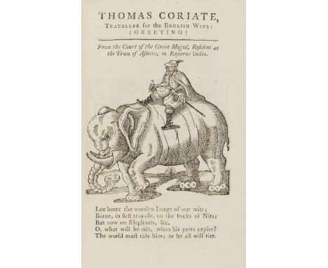 Asia.- Coryate (Thomas) Coryat's Crudities...to which are now added, his Letters from India, &c..., 3 vol., half-titles, engr