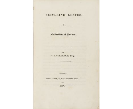 Coleridge (Samuel Taylor) Sibylline Leaves, first edition, half-title, errata leaf, occasional foxing, uncut in the original 