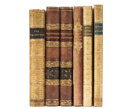 Europe.- Beattie (William) The Waldenses, additional engraved vignette title, portrait, folding map and 70 plates, some foxin