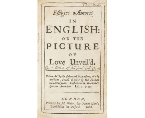 Waring (Robert) Effigies Amoris in English: or the Picture of Love Unveil'd, first edition, contemporary calf, gilt, [Wing W8