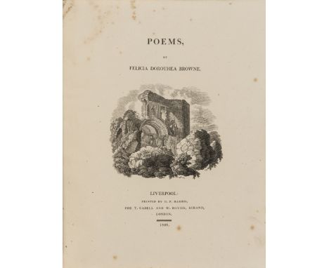 Hemans (Felicia Dorothea) Poems, first edition, list of subscribers, wood-engraved vignettes, some foxing and offsetting, lac