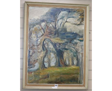 Ronald Ossory Dunlop (1894-1973), oil on canvas, 'Big Trees, Goodwood', signed, Royal Academy exhibit no 1021, 75 x 55cm