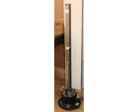 An aluminium and steel bench barometer by Negretti &amp; Zambra, London, No. M/4295 H.109cm