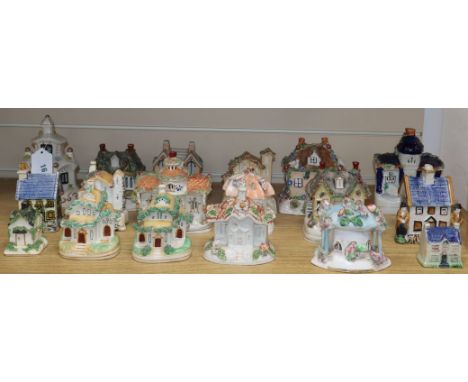 A collection of pastille burners and other ceramic houses (18)