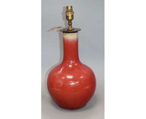 A Chinese sang de boeuf converted lamp