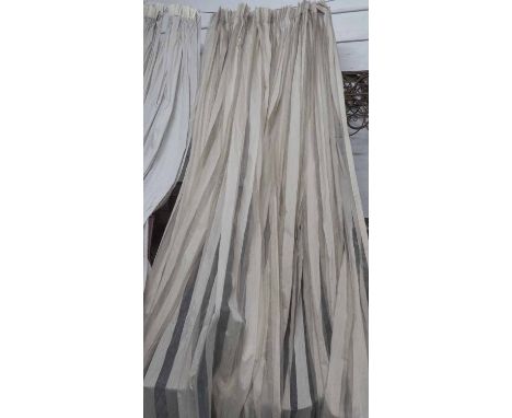 CURTAINS, a pair, neutral, 155cm x 259cm drop. (2)