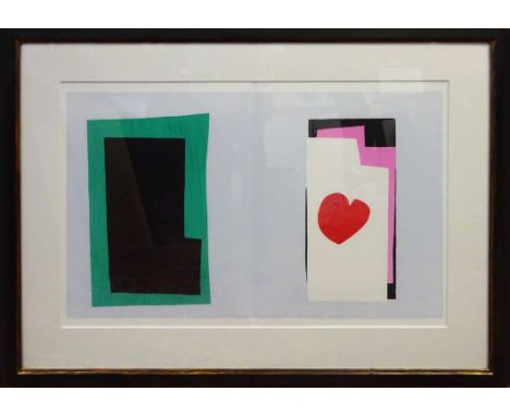 HENRI MATISSE 'Le coeur', lithograph from the Jazz suite issued in folio in 2005, 40cm x 60cm, framed and glazed.