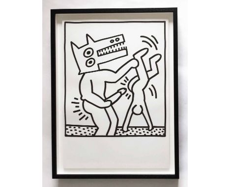 KEITH HARING 'Erotic Dog 1', 1983 lithograph, edition of 300, published by Lucia Amelio Gallery, Napoli, Italy 1983, 40cm x 5