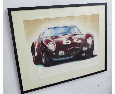 JEAN HIRLIMANN 'Ferrari', lithograph, numbered 164/250, framed and glazed.