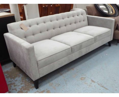 SOFA, button back in grey upholstery, 190cm x 90cm x 80cm H.