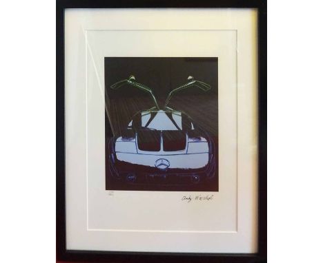 ANDY WARHOL 'Mercedes C111 Gullwing', lithograph, signed in the plate, pencil numbered 594/1000, CMOA stamp on reverse, 41cm 