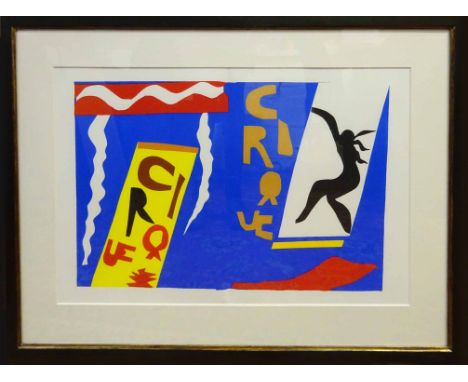 HENRI MATISSE 'Le cirque', lithograph from the Jazz suite issued in folio in 2005, 40cm x 60cm, framed and glazed.