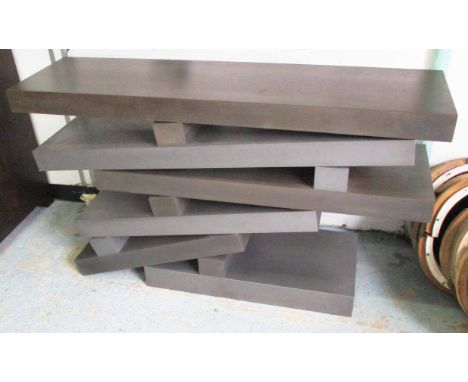 CONSOLE TABLE, bespoke, contemporary stacked design, 140cm L x 38cm D x 80cm H.