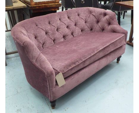 SOFA, contemporary, of slight proportions, in purple upholsterty, 150cm W.