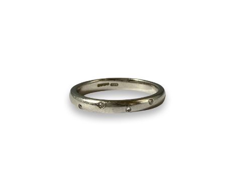 Platinum Diamond Set Band Ring Weighing 4.5 grams Size M 1/2 
