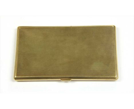 A 9ct gold cigarette case, with engine turned decoration, London 1946, 212.58g