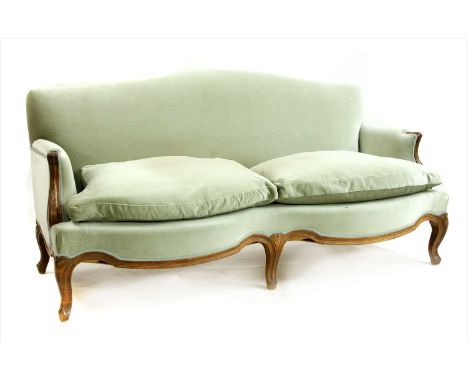 A 1920s French style sofa , on cabriole legs, 191 x 90 x 91cm