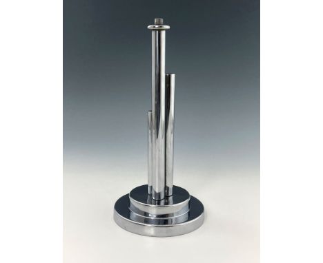 An Art Deco chrome table lamp, BM &amp; Co., Sheffield, circa 1930, stepped tubular cylinder form, on circular stepped base, 