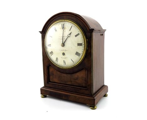 Westwood, Princess Street &amp; Leicester Square, London, a George III flame mahogany bracket timepiece of small proportions,