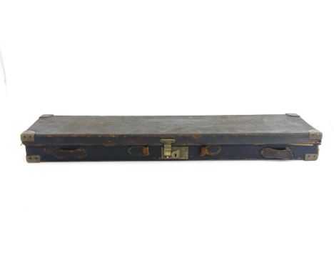 A late 19th/early 20th century leather bound gun case, Cogswell &amp; Harrison, the carcass covered in tooled leather, with b