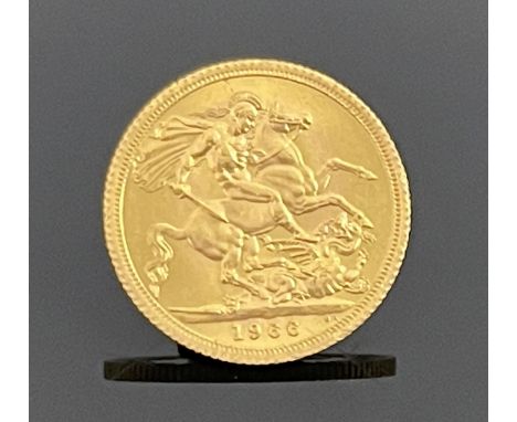 Elizabeth II, gold sovereign, 1966