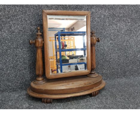 Vintage stained wooden dressing table mirror