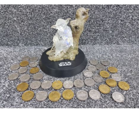Limited edition Light up Ghost Yoda star wars figure together with a large Quantity of star wars collectors coins