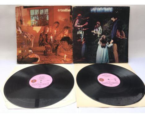 Two LPs by Traffic comprising a first UK pressing of 'Last Exit' ILPS 9097 with rough centre labels and orange and pink Islan