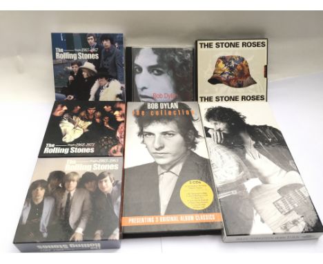 Three Rolling Stones CD box sets plus other CD sets including The Stone Roses, Bob Dylan and Bruce Springsteen.