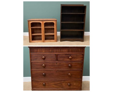 FURNITURE ASSORTMENT - Victorian mahogany chest of two over three drawers with crossbanding to the top, turned wooden knobs, 
