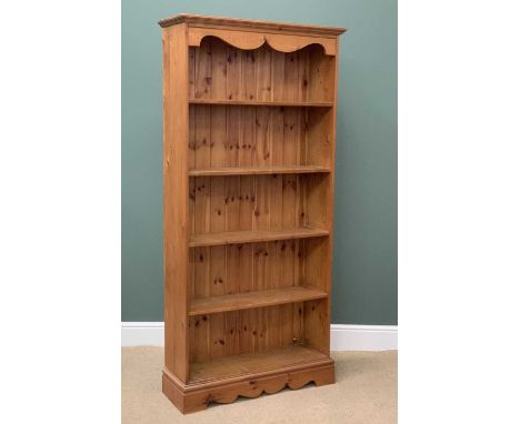 BOOKCASE - five shelf, in modern pine, 193cms H, 92cms W, 30cms D