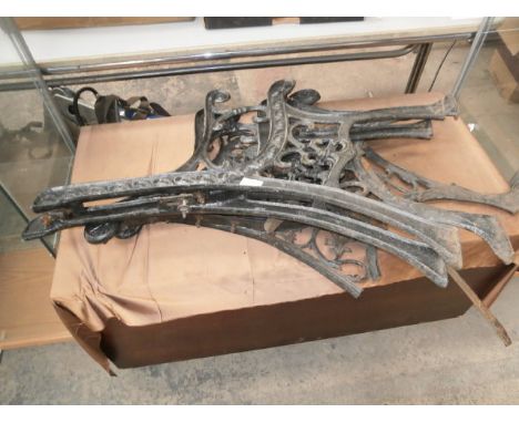 2 sets of cast iron bench ends 1 a/f