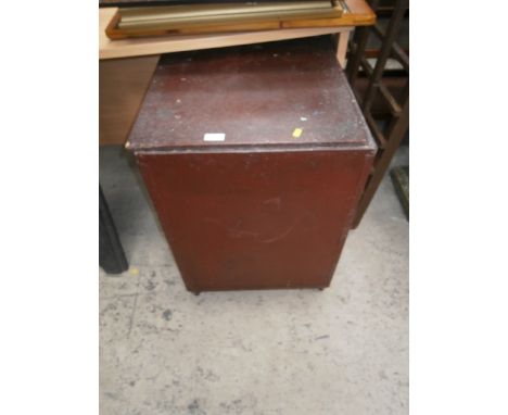 vintage wooden wheeled storage box