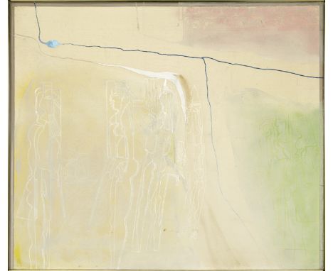 Mohan Samant (Indian, 1924-2004)Untitled inscribed Mohan Samant '76 on reverse oil, watercolour and sand on canvas169 x 197cm