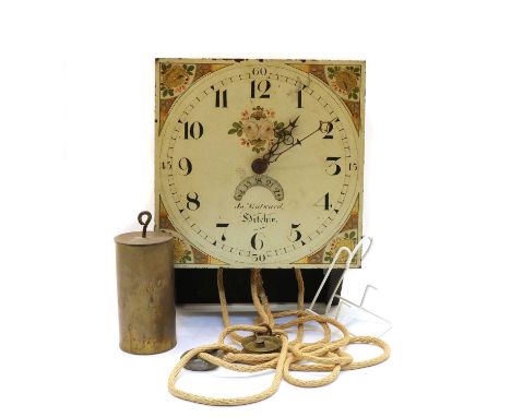 An early 19th century 30 hour longcase clock movement, Jno Gatward, Hitchin, with an outside count wheel movement, the 11 inc