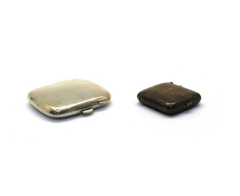 An Edwardian silver combination vesta and sovereign case, by E J Houlston, Birmingham, 1905, 6cm high, and a silver cigarette