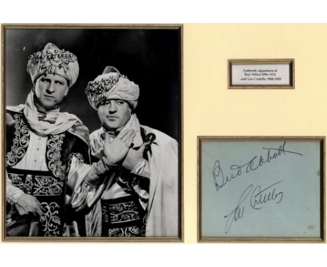 ABBOTT & COSTELLO: ABBOTT BUD (1895-1974) & COSTELLO LOU (1906-1959) American Film Comedians. Bold ink signatures by both Bud