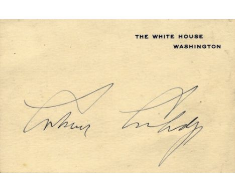 AMERICAN PRESIDENTS: Small selection of signed pieces and cards by various American Presidents comprising Herbert Hoover, Woo