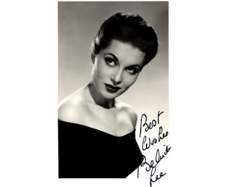 LEE BELINDA: (1935-1961) English Actress. Vintage signed postcard photograph, an appealing head and shoulders study of the ac