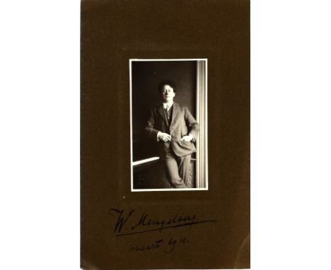 MENGELBERG WILLEM: (1871-1951) Dutch Conductor. Vintage signed 5.5 x 8.5 photograph of Mengelberg standing in a three quarter