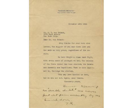 [ROOSEVELT THEODORE]: (1858-1919) American President 1901-09. Nobel Peace Prize winner, 1906. ROOSEVELT III THEODORE (1887-19