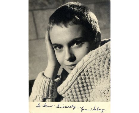 SEBERG JEAN: (1938-1979) American Actress. Vintage signed and inscribed 5 x 7 photograph of the actress in a head and shoulde