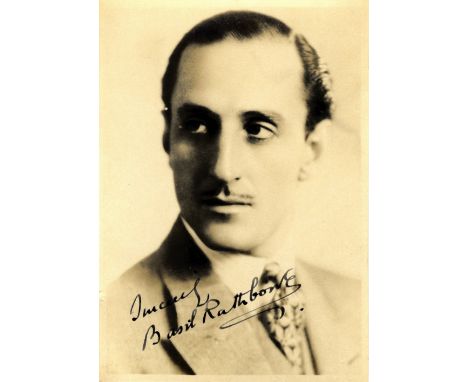RATHBONE BASIL: (1892-1967) British Actor, famous for his portrayal of Sherlock Holmes in a number of films. Vintage signed s