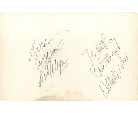 WOOD & WAGNER: WOOD NATALIE (1938-1981) American Actress & WAGNER ROBERT (1930-     ) American Actor, husband of Wood 1957-62